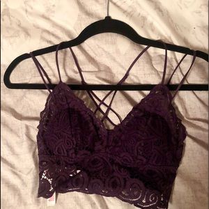 PINK crochet lace bralette